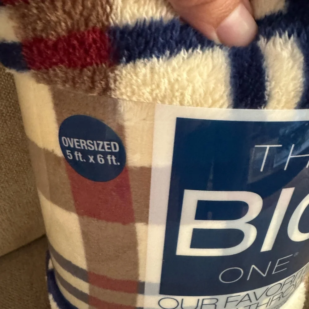 The Big One Plaid Maroon and Navy Plush Throw